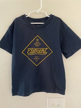 Element Skateboards Boys Kids Navy Blue Diamond Logo Graphic T-Shirt Small
